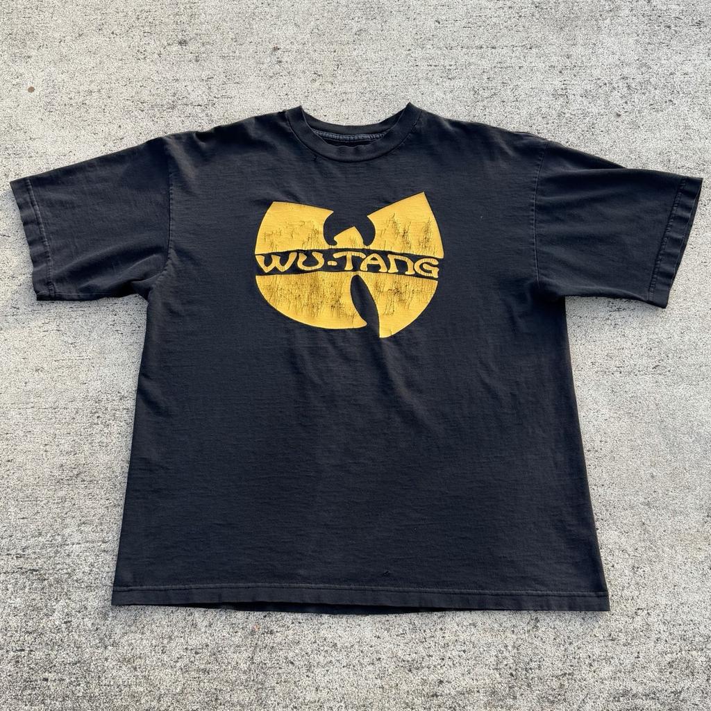 Vintage 90s Wu Tang Clan Logo T-Shirt Black Faded Rap Tee XL Rage Aint Nuttin Unisex T-Shirt