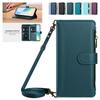 Card Wallet Phone Cover For Samsung Galaxy A31 A40 A41 A42 A50 A51 A70 A71 F14 F42 A04 Leather Case Wrist Strap Crossbody Shell