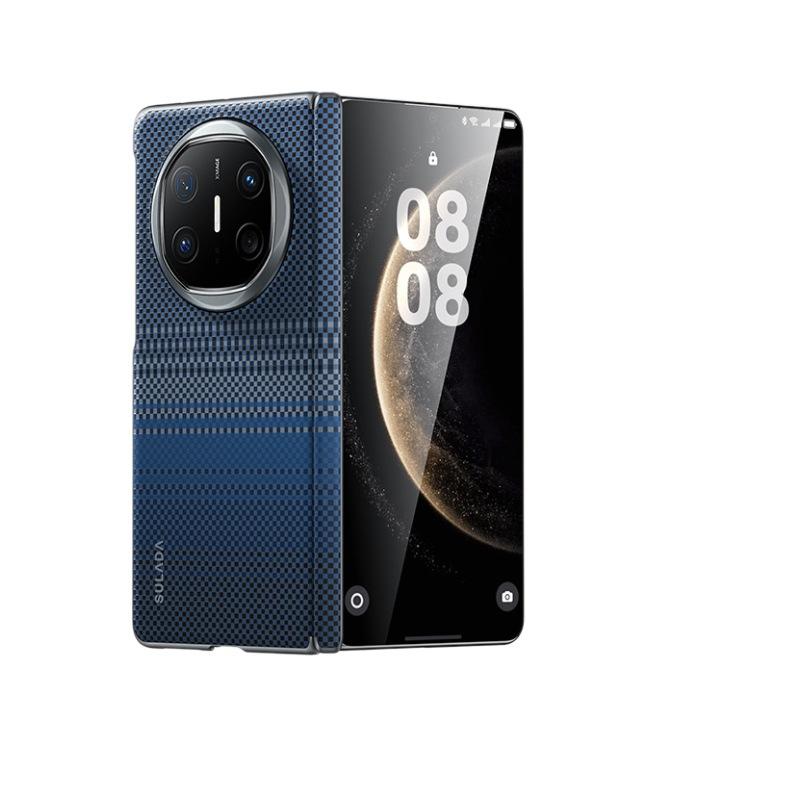 Applicable Huawei matex6 mobile phone case carbon fiber Kevlar texture x5 collector's edition x3 hinge central axis anti-drop Internet celebrities