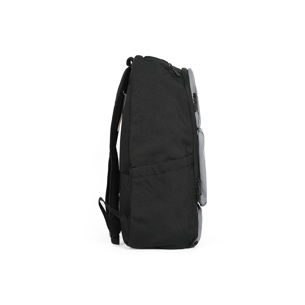 Li Ning Brand Logo Contrast Design Polyester Backpack Unisex Backpacks Black Shadow-Gray ABSV255-1