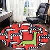 1pc Dino World Office Round Area Rug,  Mat Suitable For Office, Under Office Chairs Bedroom Living Room Home Decor, Room Deco