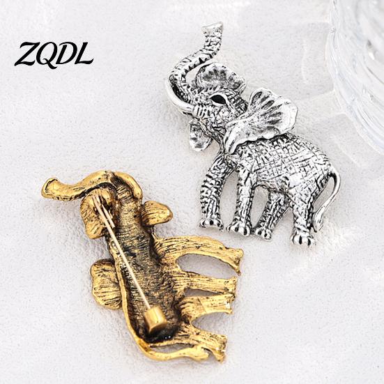 Alloy Brooch Pin Metal Elephant Pin, Golden Silver Plated Lapel Bags Decorative Animal Shapd Badge for Clothing Decoration Shape