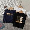Kids Summer Cotton Cartoon Sleeveless Vest Toddler Round Neck Casual T Shirt