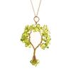 Tree Shape Design Pendant Necklace With Copper Wire Wrap For Women