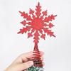 Snowflake Tree Topper Gold Red Glittered Iron Star for Christmas Tree Easy Installation Festive Decoration for Holiday Parties