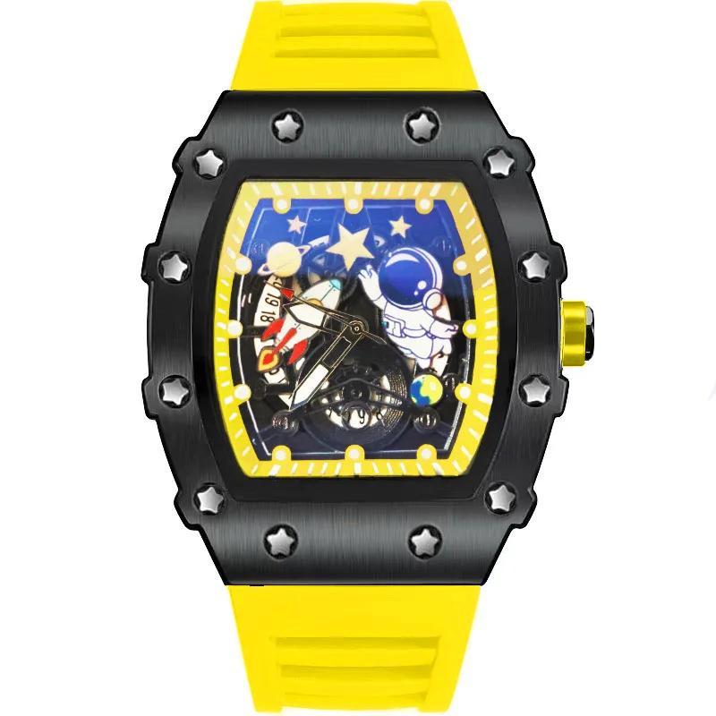 Luxury Skeleton Quartz Watch Men Top Brand Steel Fashion Classic Watch Waterproof Male Astronaut Dial Clock Relogio Masculino