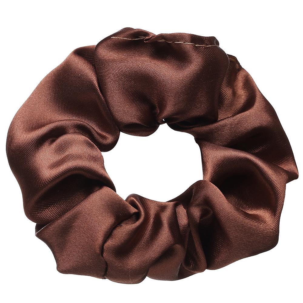 Silk Satin Retro French Scrunchie - Large Solid Color Hair Accessory for Women