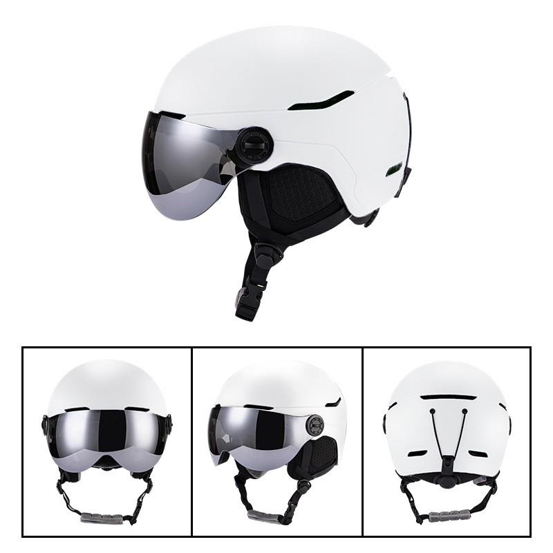 Unisex Ski Helmet Adults Kids With Removable Goggle Lens Windproof Warm Winter Snow Sports Half CE Certified