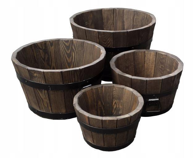 Holzblumentopf 28xH17 niedrig K. Rosenholz