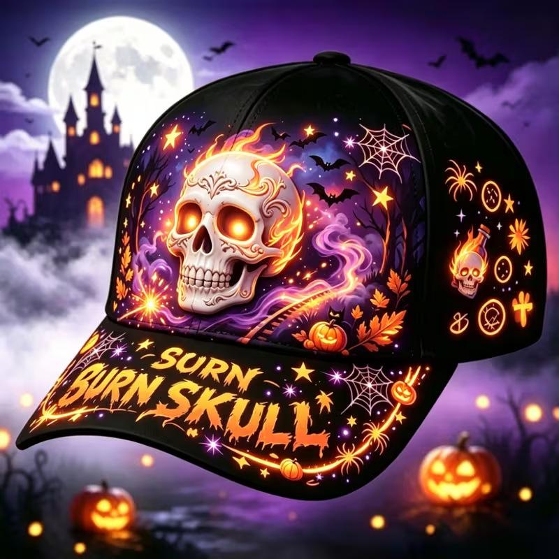 New Halloween themed baseball cap D digital printing ghost skull men's sunscreen hat