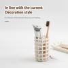 Handwoven Ceramic Toothbrush Holder Bathroom Organizer Luxury Toothpaste Tube Makeup Brush Storage