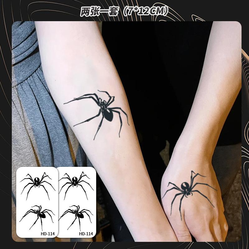 Spider Herbal Temporary Tattoo, Waterproof Long-Lasting Half Sleeve, Juice Tattoo for Men Women, Non-Permanent