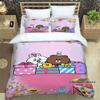 Sunflower Cartoon BROWN & FRIENDS Printed Bedding Set – Duvet Cover Set – A luxurious gift for teenage girls, suitable for doubl