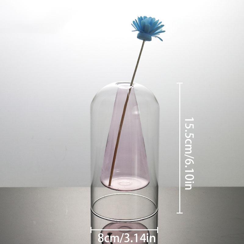 Hydroponic Flower Pot Small Bottle Double Layer Glass Aromatherapy Bottle