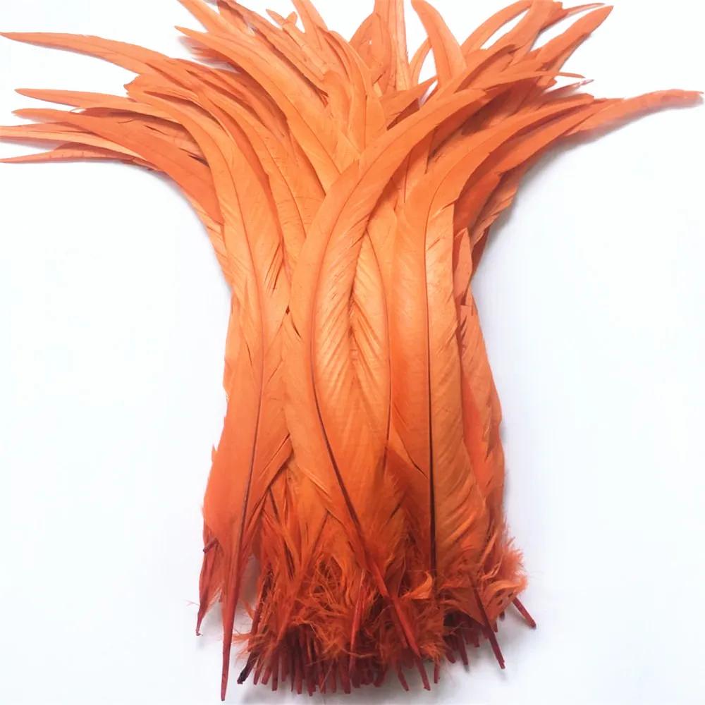 Top Quality 50 Pcs Pure White Rooster Tail Feather 30-35Cm 12-14Inch Natural Feathers Wedding Decoration Clothing Accessories