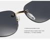 European Retro Frameless Cat Eye Sunglasses – UV Protection, Y2K Style for Women & Men