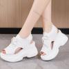 Fashion Comemore Thick Bottom Sandals Women Summer Mesh Fish Mouth High Heels Casual Sport Style Roman Sandal White Black Wedge Sandales