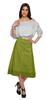 Moomaya Solid Cotton Skirts For Women Button Down A-Line Knee Length Skirts