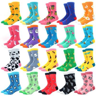 High Quality Combed Cotton Socks Animal Pattern Long Tube Funny Happy Men Socks Novelty Skateboard Crew Casual Crazy Socks