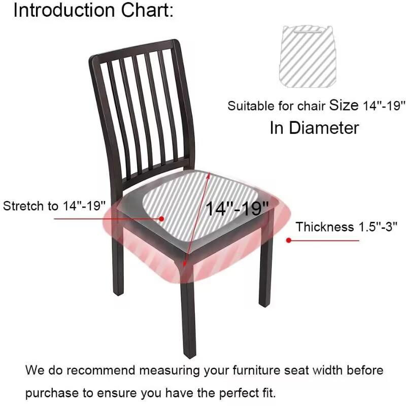 Velvet Spandex Dining Room Chair Seat Covers Removable Washable Elastic Cushion Covers For Upholstered Dining Chair