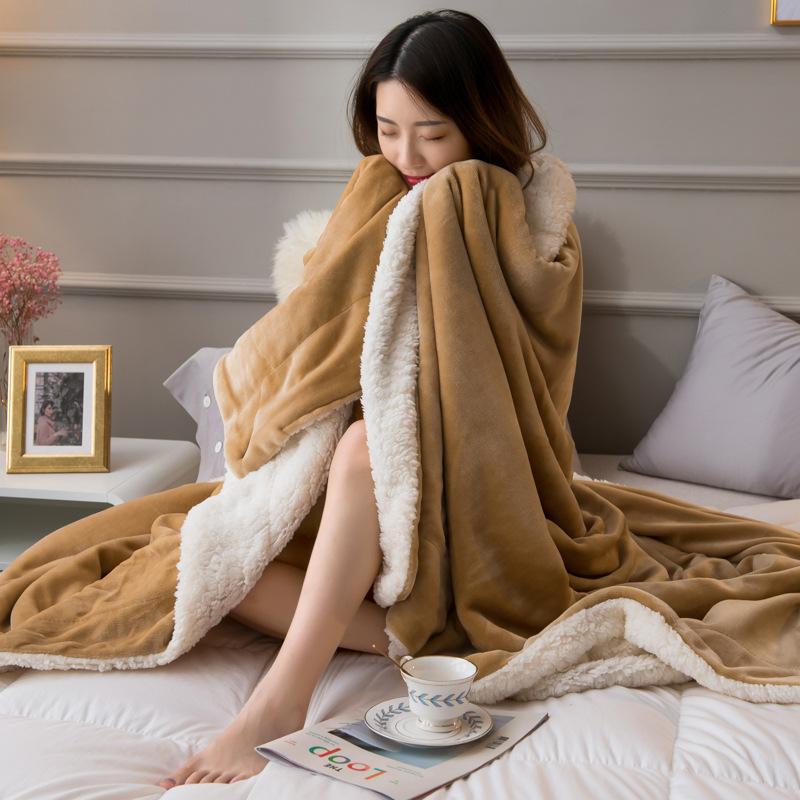 Throw Blanket Keep Warm Winter Bed Blankets Double Sided Super Soft Fluffy Lightweight Fleece Blanket Blanket for Office Home