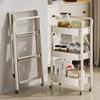 Modern Kitchen Racks Removable Folding Racks Simple 3-tier Shelf Holders Home Accessories Novel Organization Holders On Wheels