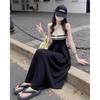 Striped Sleeveless Vest Knitted Dress New Summer Women's Design Sense Waist Cinching Art High-end Feeling Skirt
