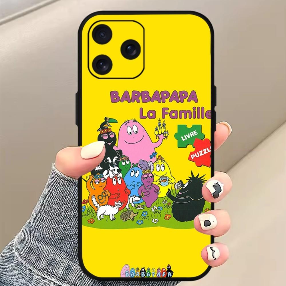 Cartoon Barbapapa Telefon Fall Für Samsung S20 S21 S22 S23 S24 Hinweis 20 4G 5G Plus Ultra Schwarz weiche Shell