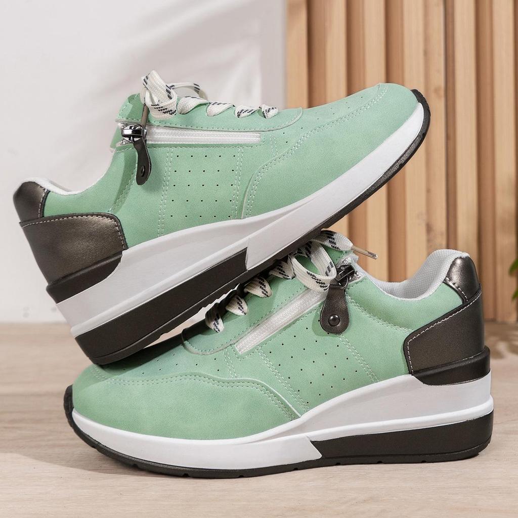 Women's Casual Sports Shoes Fashion Versatile Large Size Casual Sports Shoes Slope Heel Platform Casual Shoes