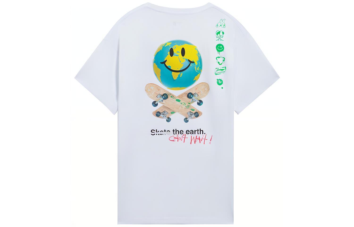 Li Ning Skateboard T Shirt Unisex White AHSS299-3 S