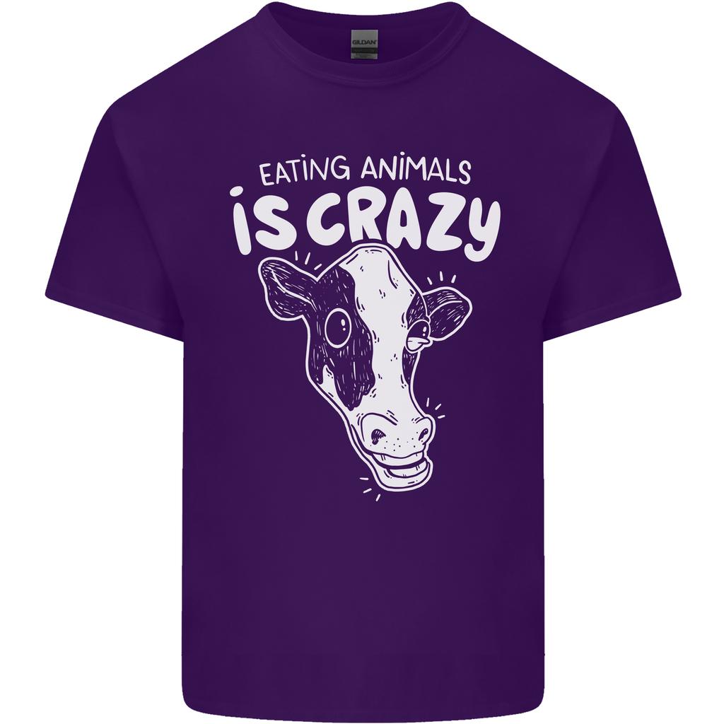 Eating Animals Is Crazy Vegetarian Vegan Unisexs Light Cotton TShirt