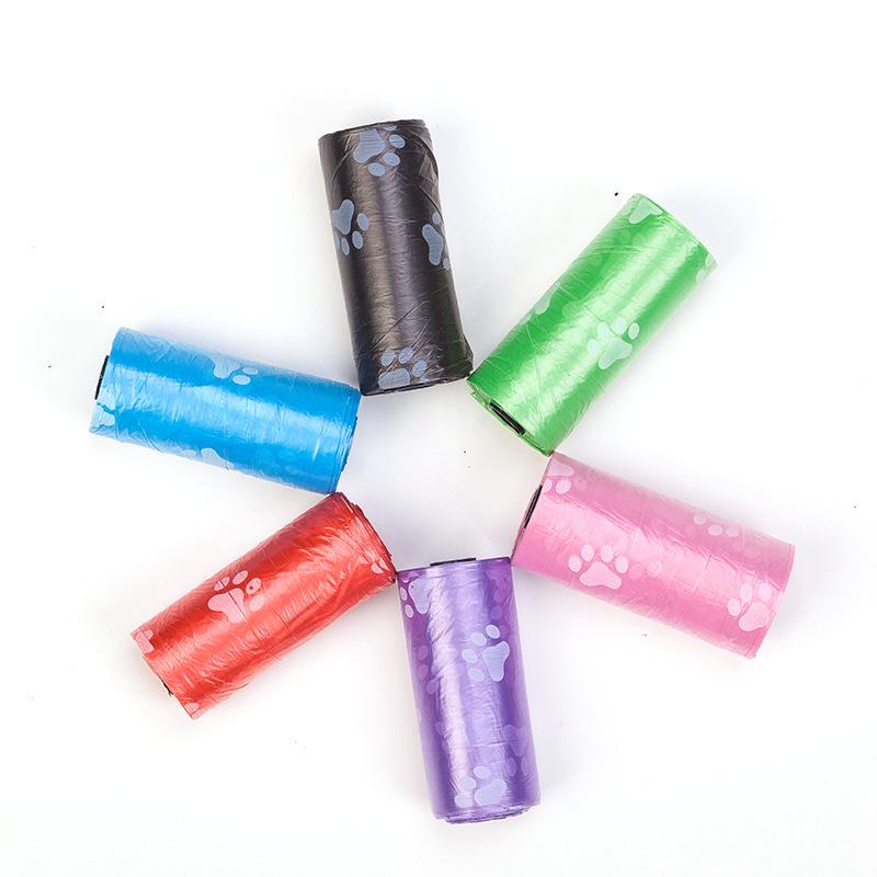 

Large Paw Print Disposable Dog Waste Bags, 15/Roll, Roll-on Perforated оранжевый