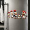 Kitchen Window Privacy Film Cartoon Rooster Static Glass Sticker, Funny Roosters Clings, PVC Removable Sunproof Bird Ornaments Decal, Waterproof