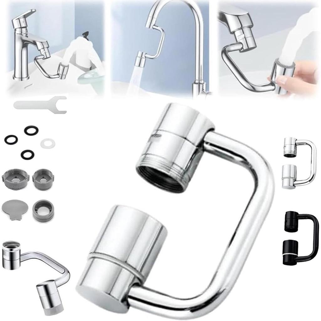 Universal Rotating Aerator: Mechanical Arm Faucet Extender for Anti-Splash in Kitchens