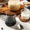 KEMORELA 1 Stück Retro Gestreiftes Glas Mini Kaffeetasse Spülmaschinenfest Milchkännchen Messbecher für Kaffeeextraktion