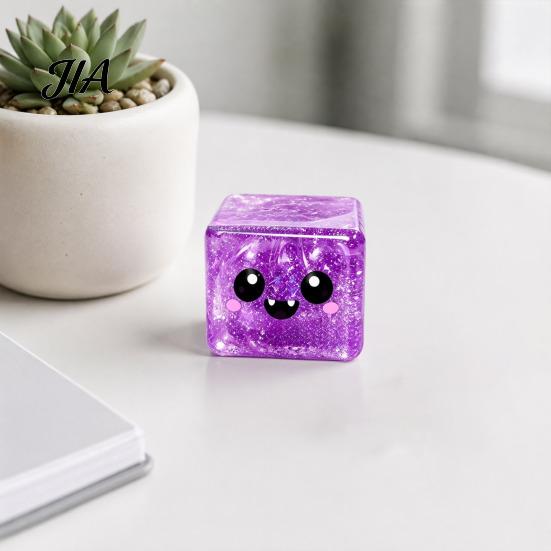 Ghost Stress Toy Halloween Cube Sensory Toy, Anxiety Relief Squeeze Slow Rising Glitter Pinch for Kids Adults Themed