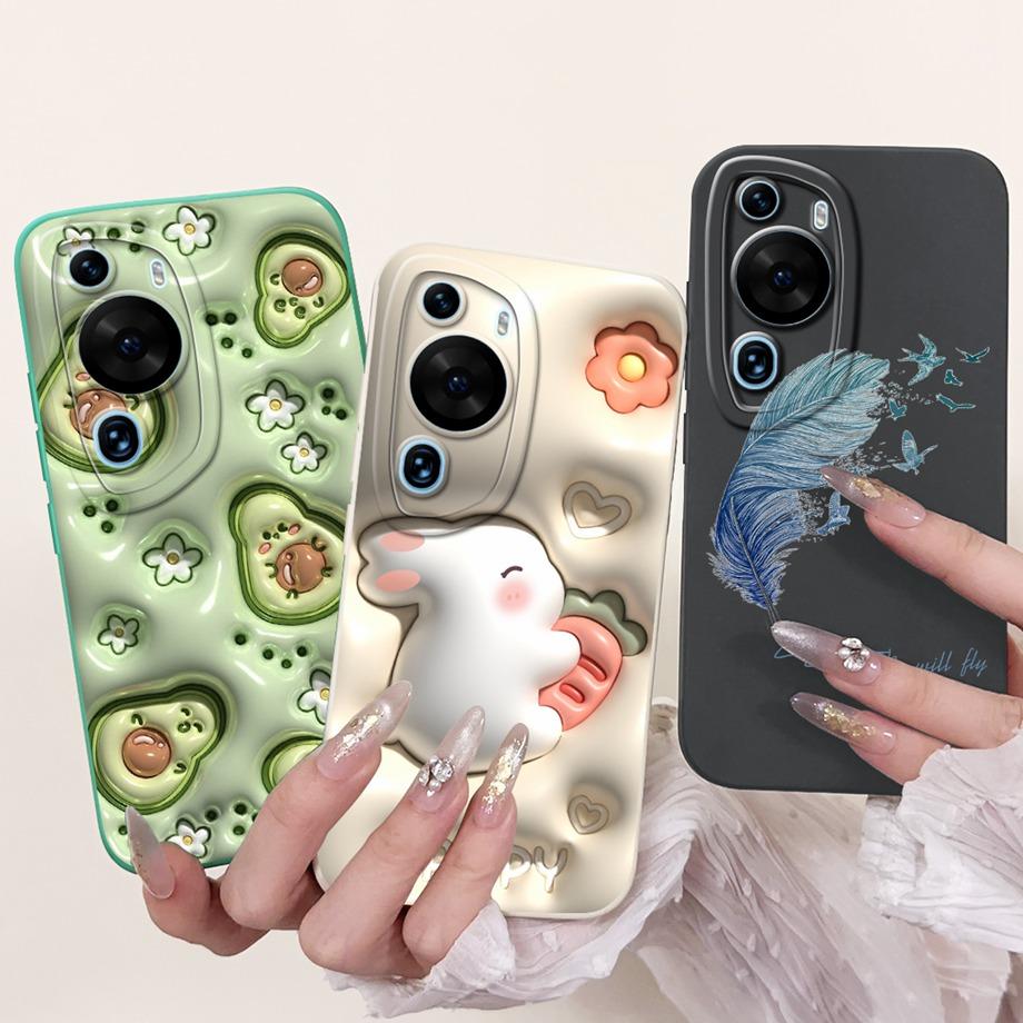 For Huawei P60 Art P60 Pro HuaweiP60 Case Cover Soft Silicone TPU Flower Butterfly Girly Fashion Painting Bumper Fundas