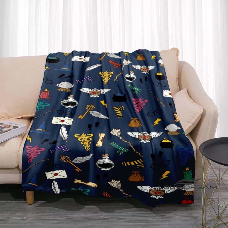 Fantasy-Abenteuerfilm-Thema 3D-gedruckte Decke Harry Potter Warm Gemütlich Flanell-Überwurf Geeignet für Schlafzimmer Sofas Betten