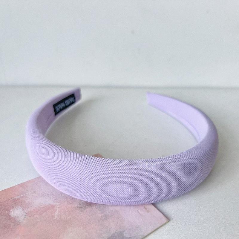 Spring Summer Sweet Solid Color Cloth Headband with Sponge Padding for Women Girls Daily Outdoor Hair Accssories