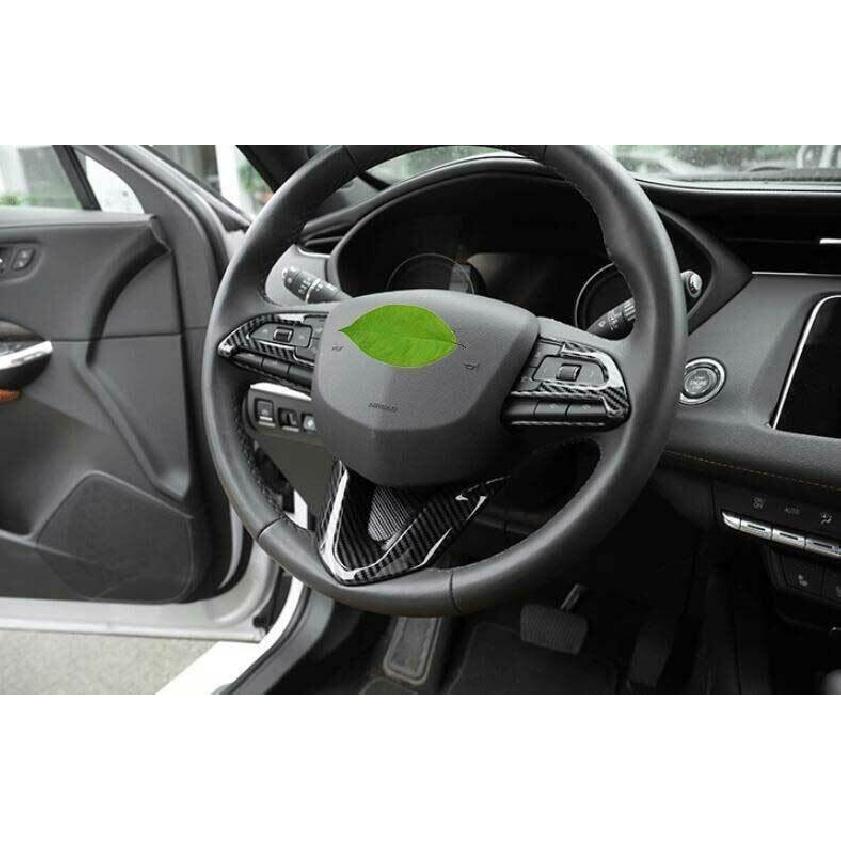 For Cadillac CT5 2020-2024 Carbon Fiber Steering Wheel Button Frame Cover Trim