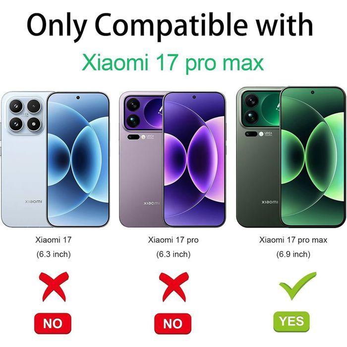 Coque Silicone pour Xiaomi 17 Pro Max, Antichoc Anti-Rayures Coins Renforcés - 2 Verres Trempés