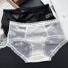 Ladies Spring and Summer Senior Feeling In The Waist Mesh Ice Silk Hollow Sexy Underwear