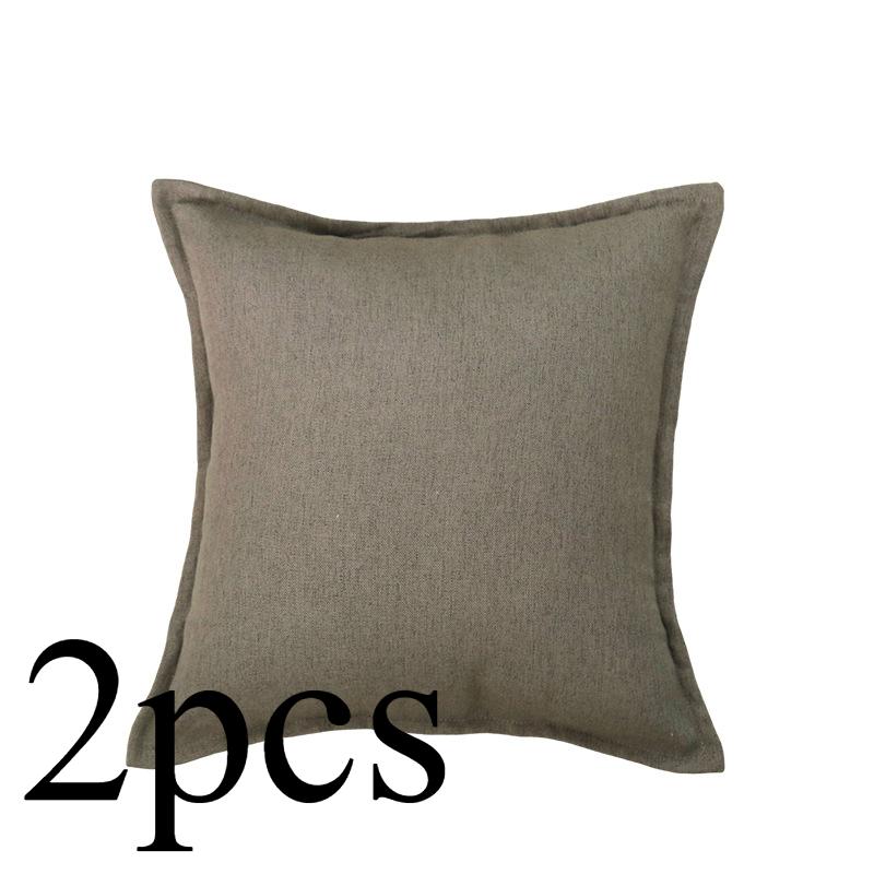 2 STÜCKE/SET Streng Ausgewähltes Kissen mit Saum in Leinenoptik, Kissenbezug für Wohnzimmer, Sofa, Bettwäsche, Unifarbener Kissenbezug ohne Kissenfüllung
