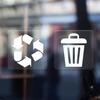 Recycle and Trash Clear Stickers, 10 Pack 3×3 Inches Trash and Recycle Stickers for Trash-B Transparent Vinyl Weatherproof Self Adhesive Waste Can
