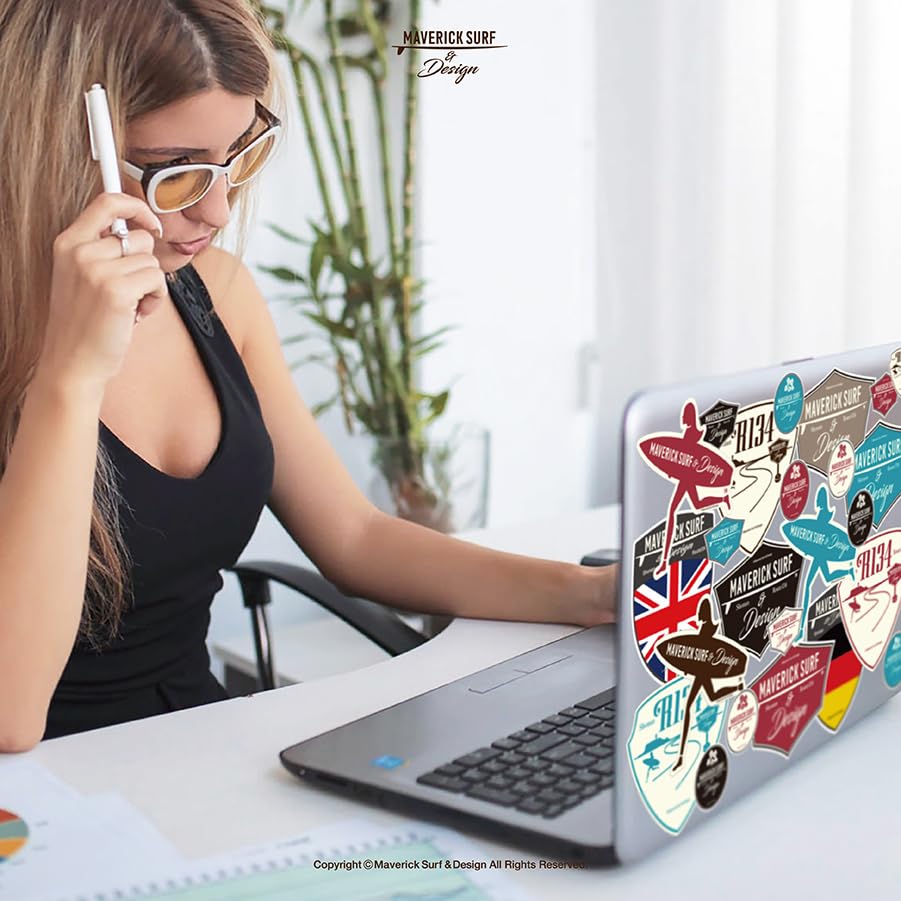 Maverick Surf & Design Maverick Surf & Design Signature Sticker st-001-msd-bk / Black Surf Sticker Car Decal