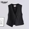 Siberside Women's V-Neck Irregular Hem Short Vest