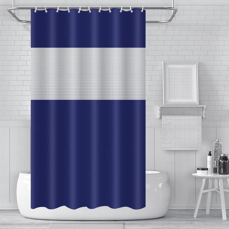 3D Splicing Peva Shower Curtain, Waterproof Bathroom Curtain Bathroom Curtain Without Punching Holes Thickened With Hook