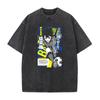 Bachira Meguru Graphic Washed T Shirt Anime BLUE LOCK Vintage Tee Men Washed Manga Tshirts Harajuku Male Casual Cotton T-shirt