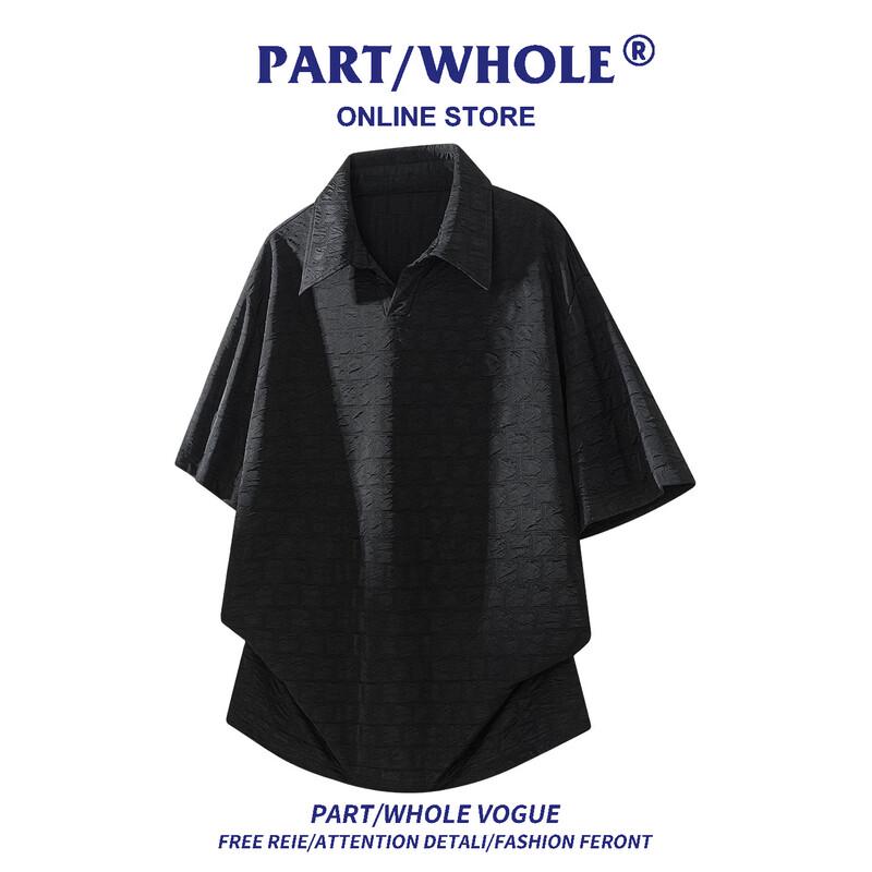 

PART/WHOLE Men s Retro Lapel Cooling Short-Sleeve T-Shirt 3XL