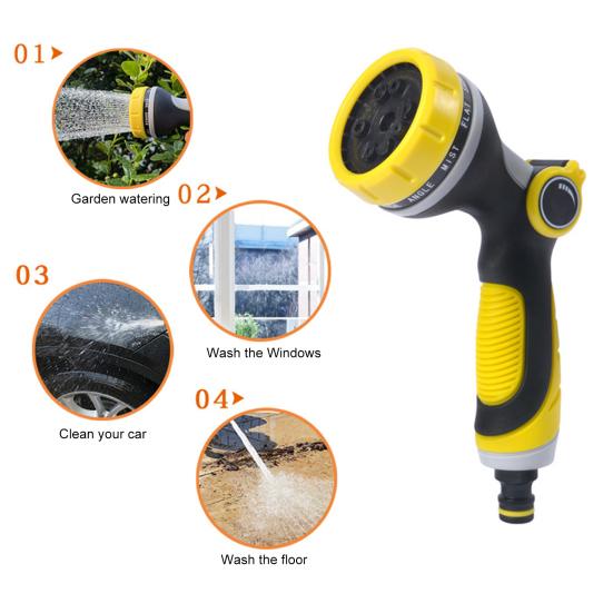 1 Set Garden Hose Nozzle 10 Patterns Watering Professional Eco-friendly Window Car Washing Sprayer Nozzle Home Use